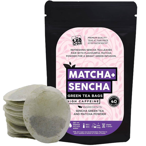 The Tea Trove Matcha Tea + Sencha Green Tea Bags - Distacart