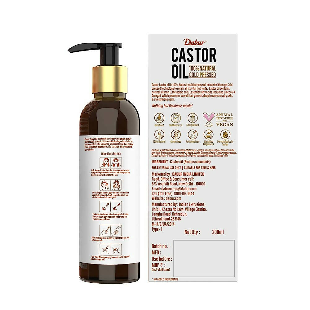 Dabur Castor Oil 100% Natural Cold Pressed - Distacart