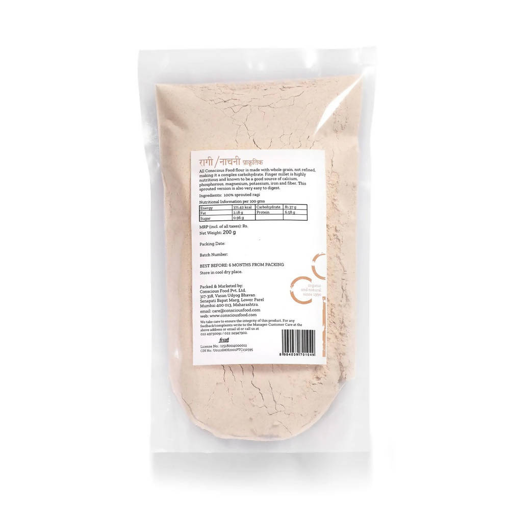 Conscious Food Sprouted Finger Millet Flour (Ragi/Nachni Atta)
