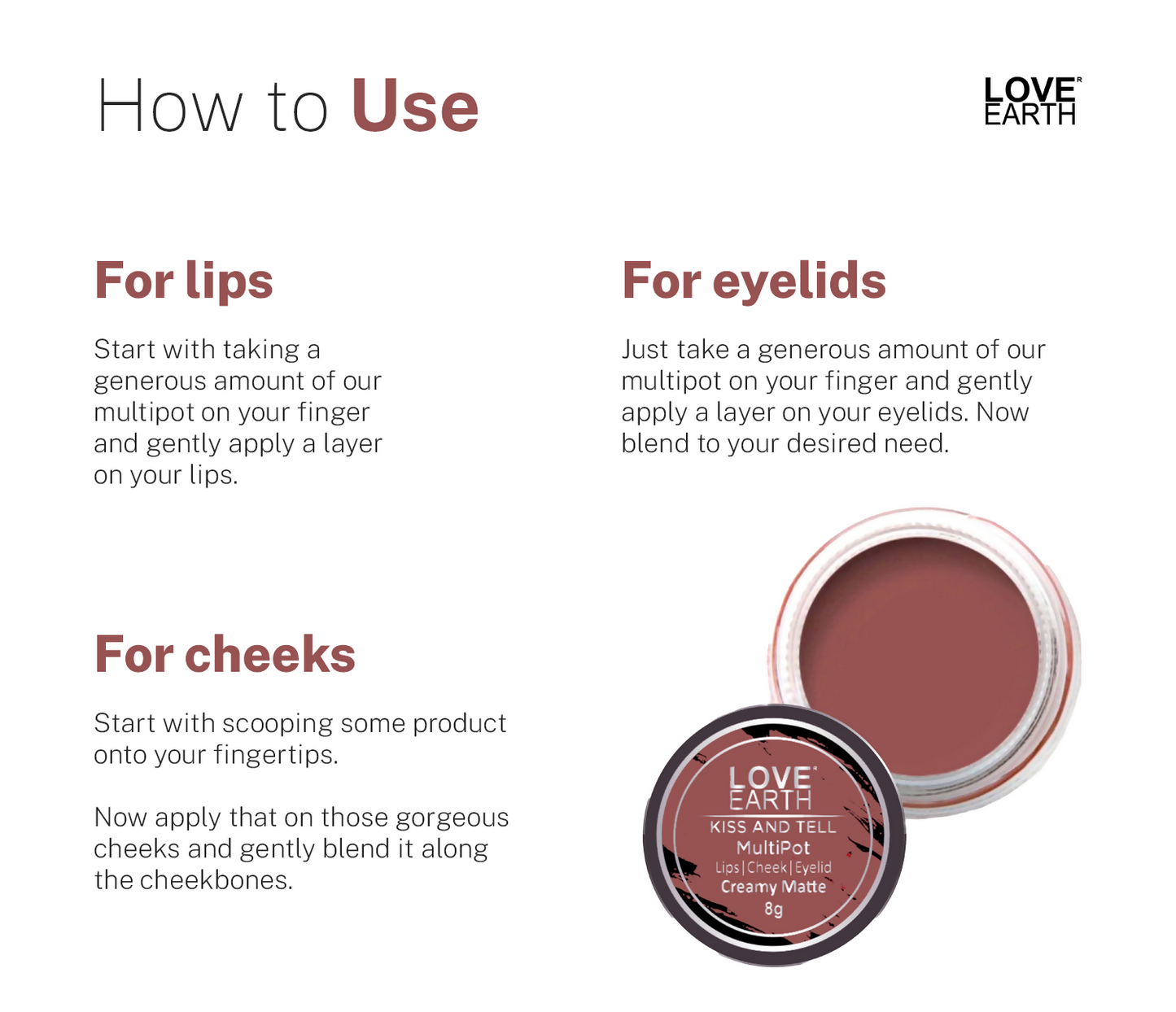 Love Earth Lip Tint & Cheek Tint Multipot Combo (Mauvish Pink & Raspberry Pink) - Distacart