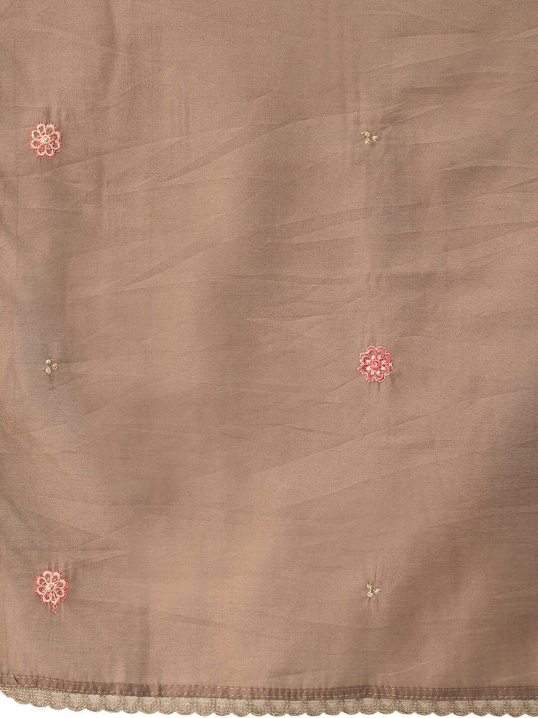 Brown Embroidered Chinon Straight Kurta With Trouser & Dupatta - Salimar - Distacart