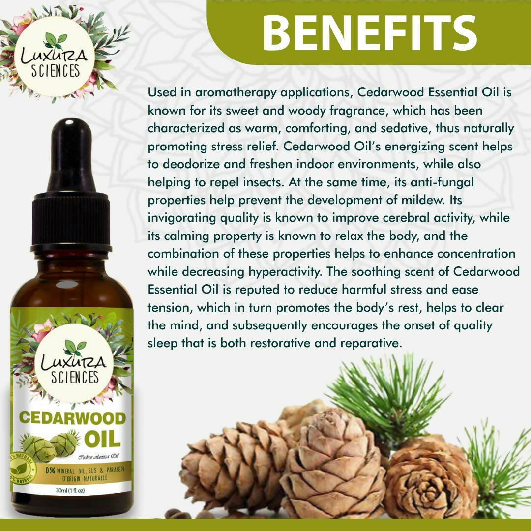 Luxura Sciences Organic Cedarwood Essential Oil - Distacart