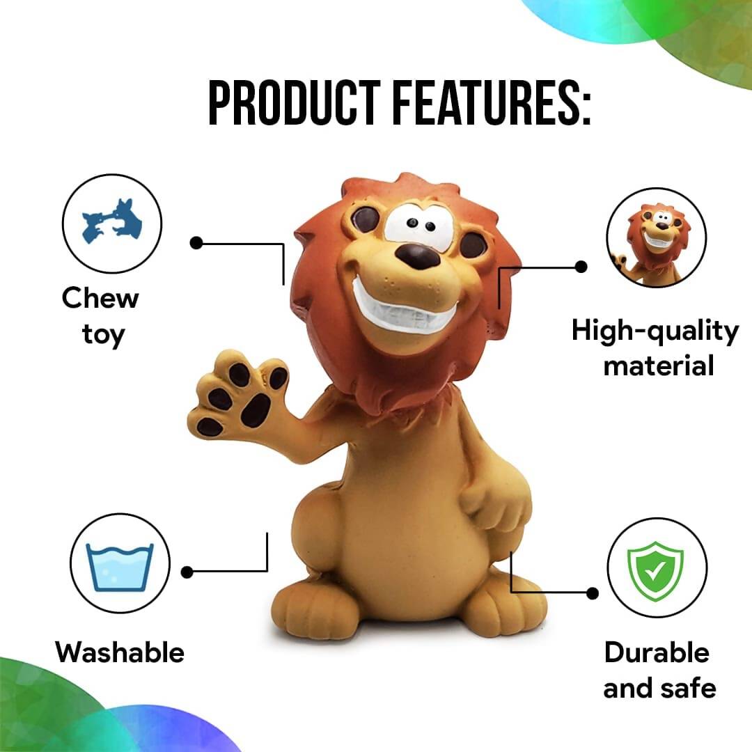 Goofy Tails Latex Dog Toys Lion - Distacart
