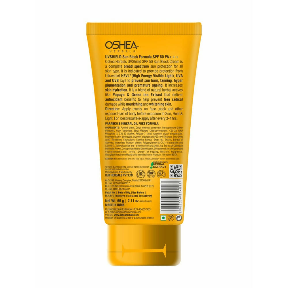 Oshea Herbals UV Shield Sun Block Formula SPF 50 PA+++ - Distacart