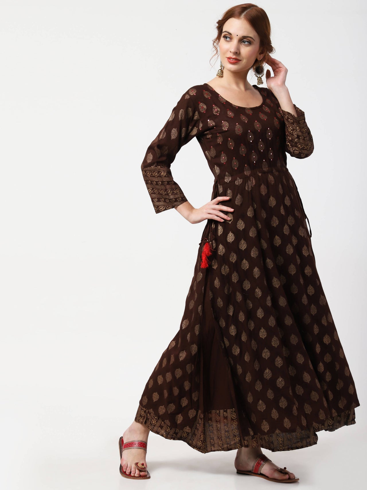 Cheera Double Layer Anarkali Dress - Distacart