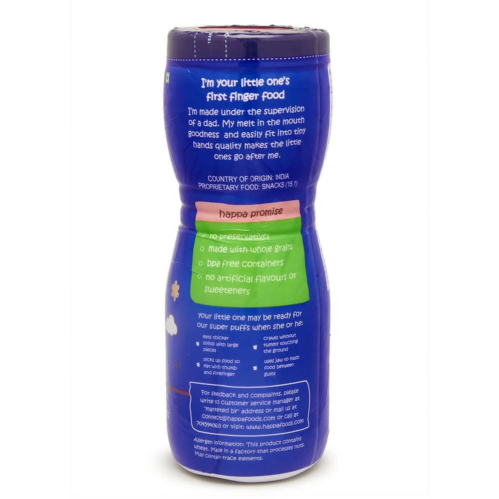Happa Multigrain Vanilla & Blueberry Melts Super Puffs (8 Months+) - Distacart