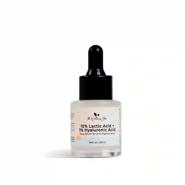 The Wellness Shop 10% Lactic Acid, 1% Hyaluronic Acid Face Serum - Distacart