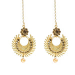 Thumbnail for Mominos Fashion Johar Kamal Gold-Plated Brass Finish Long Necklace For Women (Golden) - Distacart