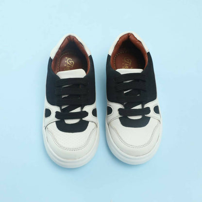 Tiny Bugs Boys Lace Up Casual Shoes - White & Black - Distacart