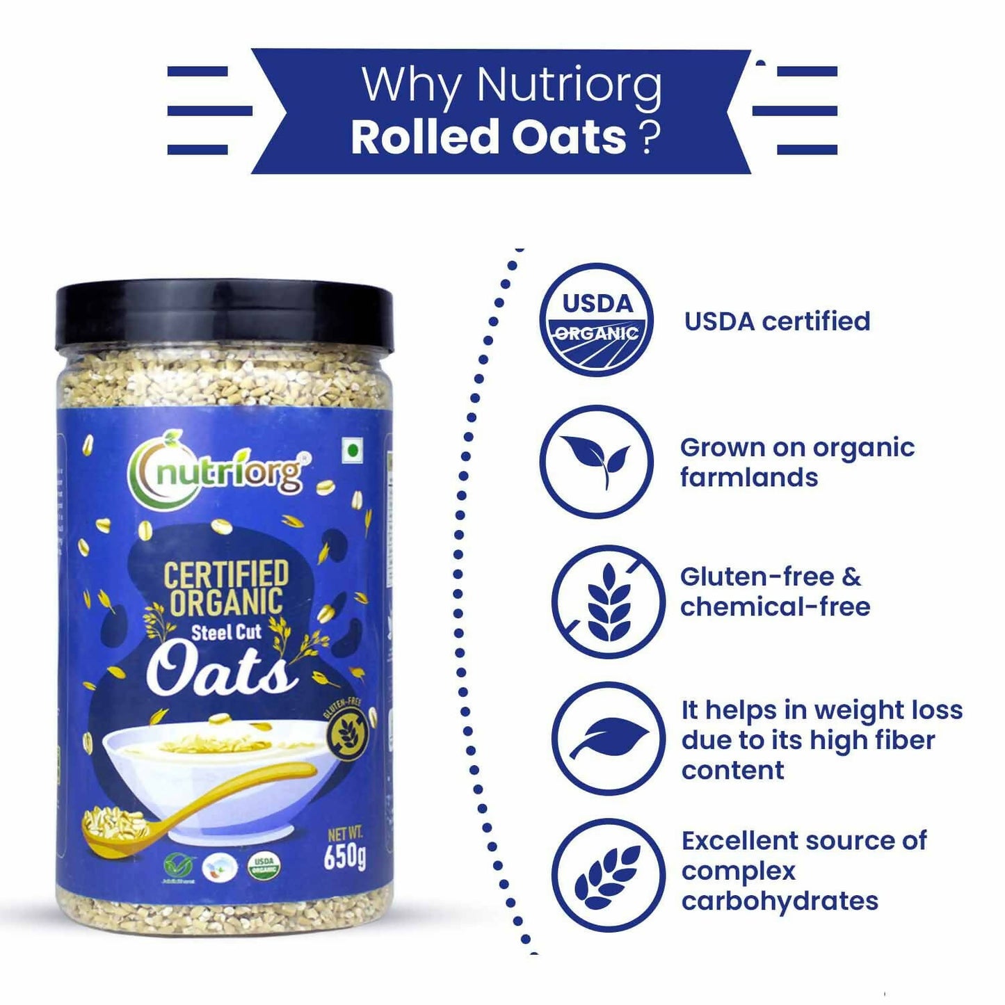 Nutriorg Certified Organic Steelcut Oats - Distacart