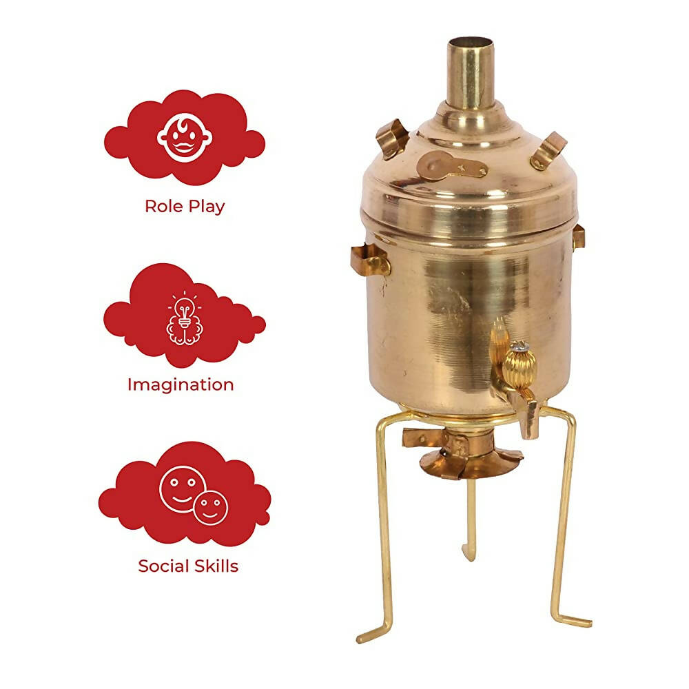 Desi Toys Brass Water Heater/Pital Bamba pretend play set - Distacart