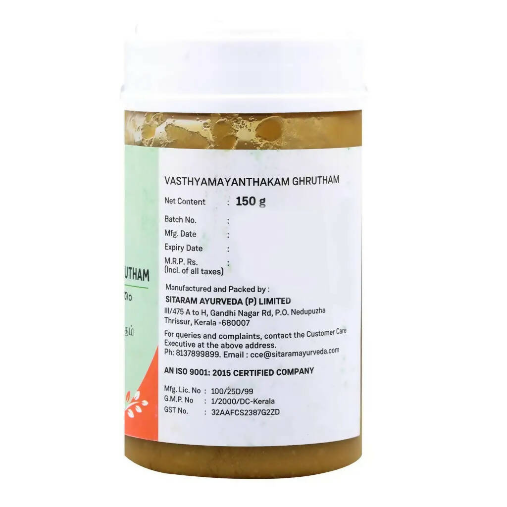 Sitaram Ayurveda Vasthyamayanthakam Ghrutham - Distacart