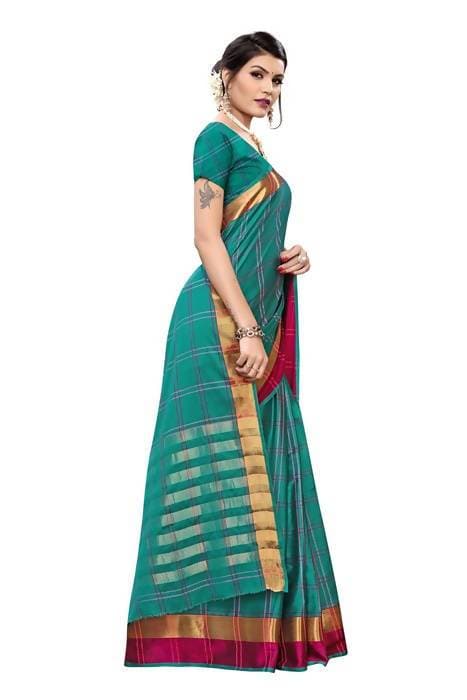  Rama Cotton Silk Weaving Saree - Distacart