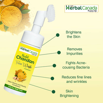 Herbal Canada Haldi Chandan Foaming Face Wash - Distacart
