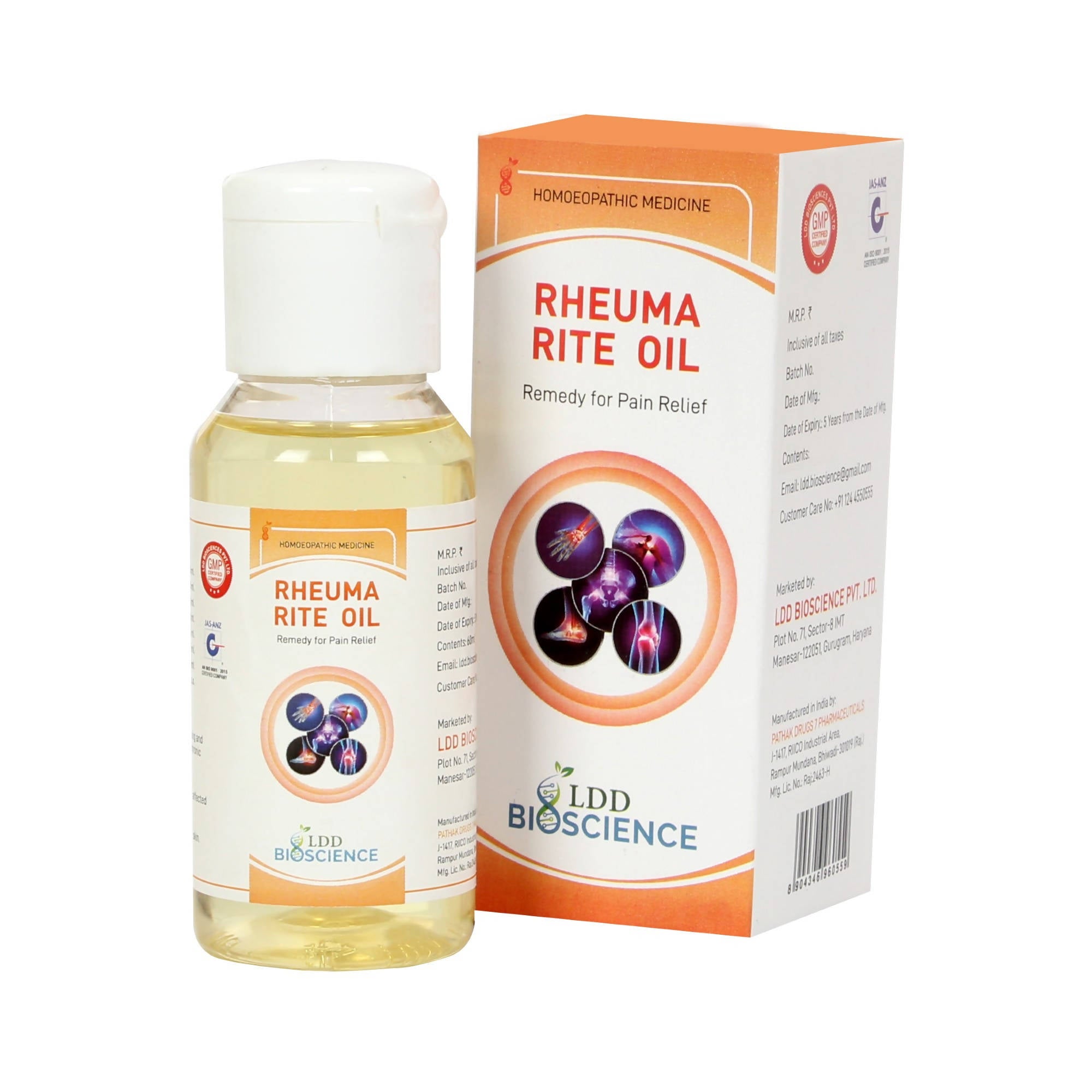LDD Bioscience Homeopathy Rheuma Rite Pain Relief Oil
