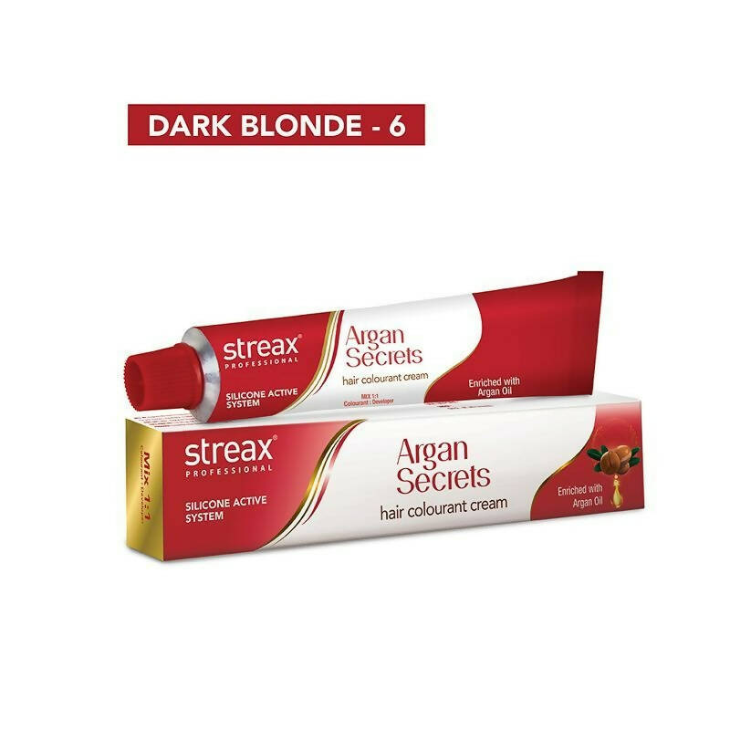 Streax Professional Argan Secrets Hair Colourant Cream - Dark Blonde 6 - Distacart
