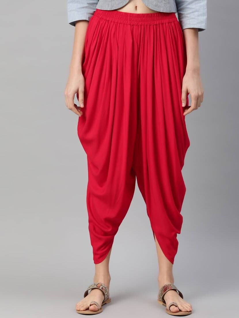Women’s Red Dhoti Pant CH10D