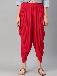 Thumbnail for Women’s Red Dhoti Pant CH10D