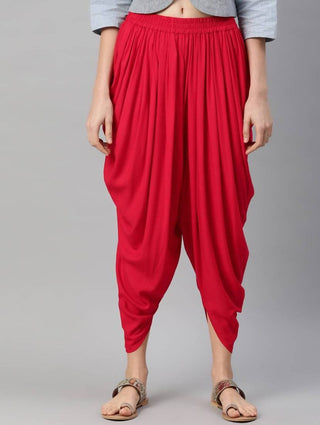 Women’s Red Dhoti Pant CH10D