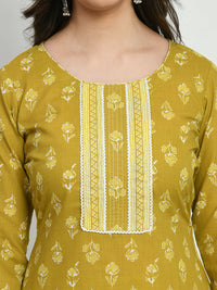 Thumbnail for NOZ2TOZ Women's Mustard Printed Kurta Pant With Dupatta Set - Distacart