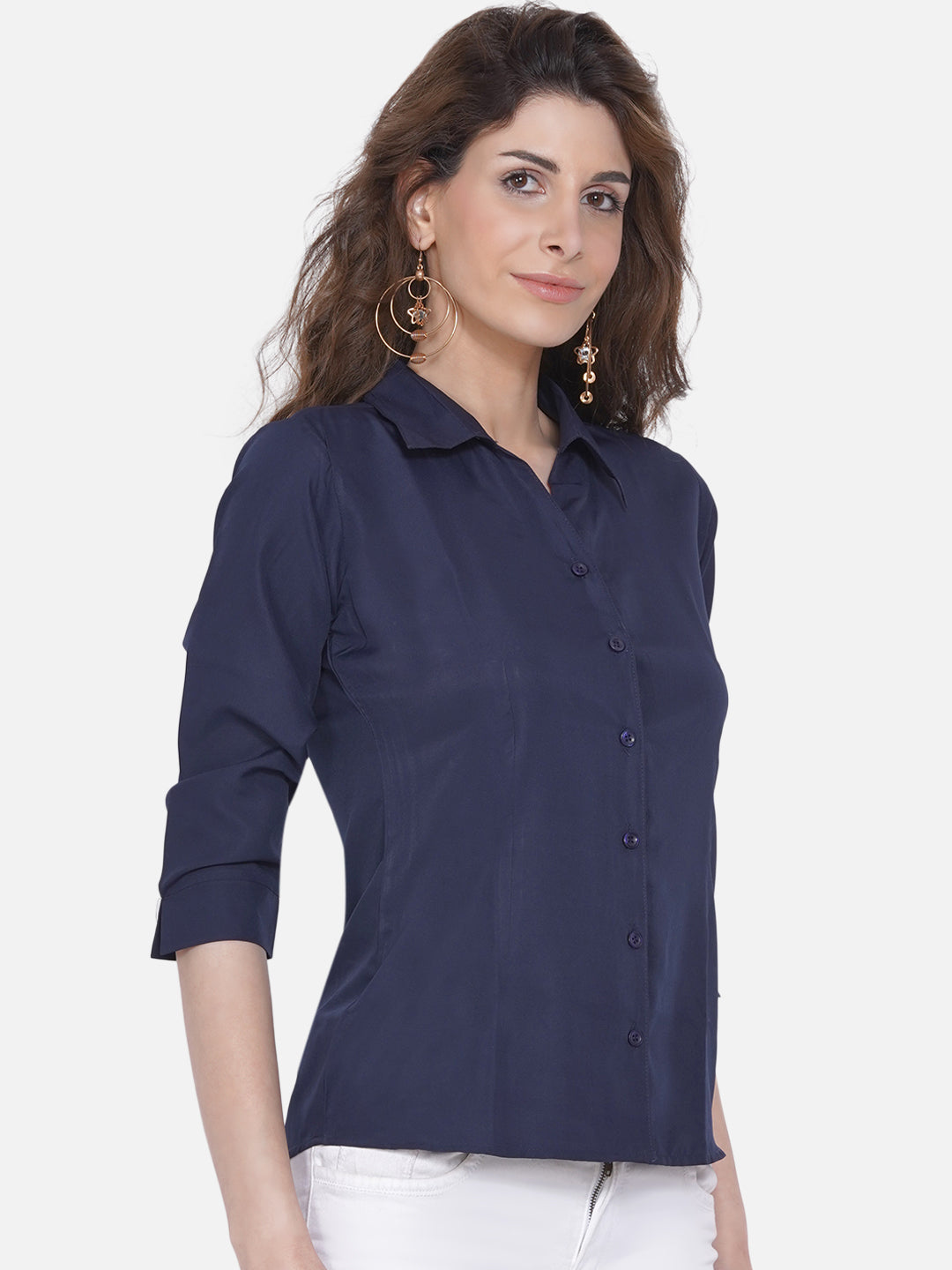 Wahe-NOOR Women's Blue Casual Shirt - Distacart