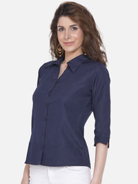 Thumbnail for Wahe-NOOR Women's Blue Casual Shirt - Distacart