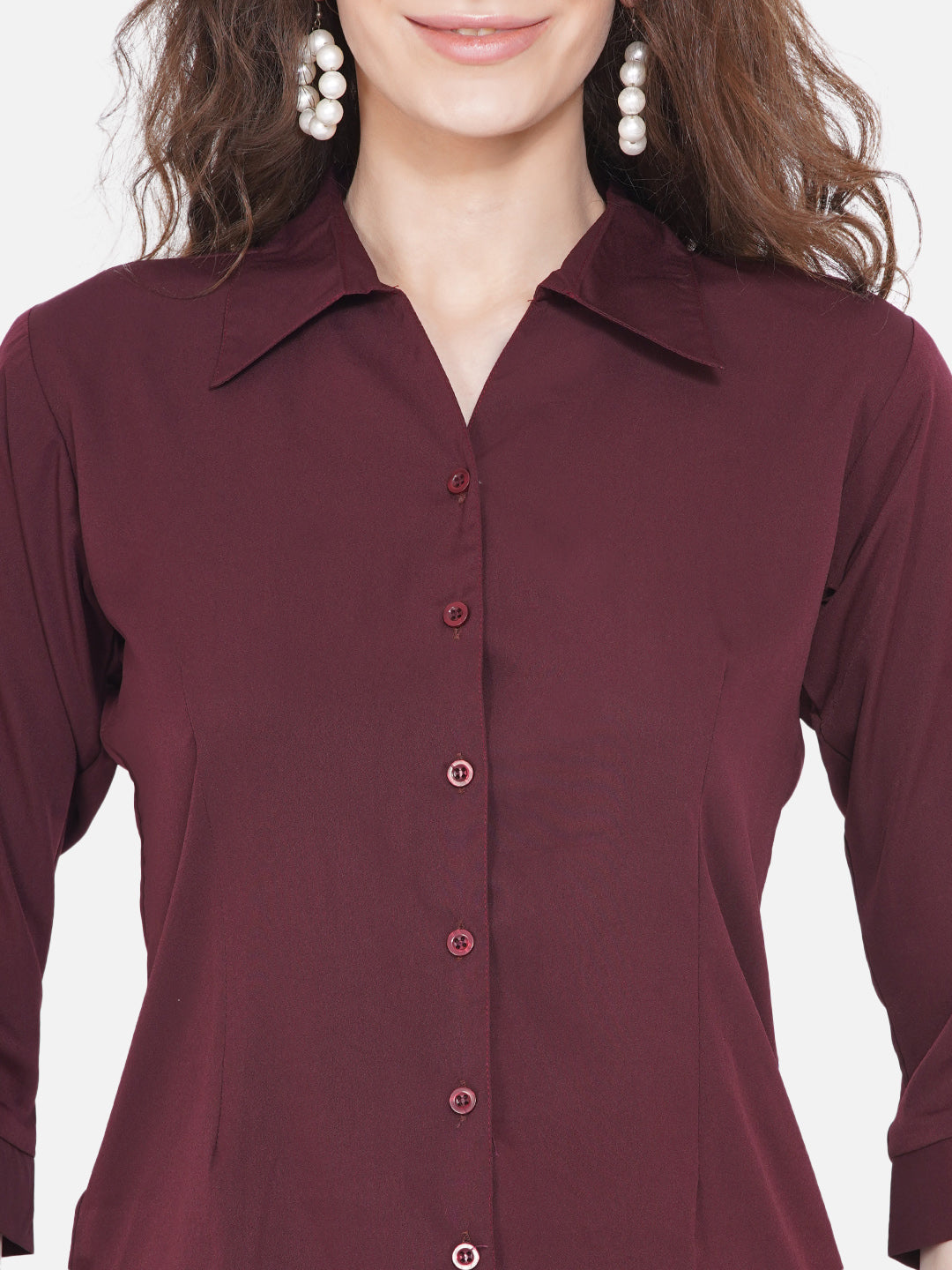 Wahe-NOOR Women's Brown Casual Shirt - Distacart