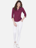 Thumbnail for Wahe-NOOR Women's Burgundy Formal Shirt - Distacart