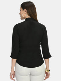 Thumbnail for Wahe-NOOR Women's Black Formal Shirt - Distacart