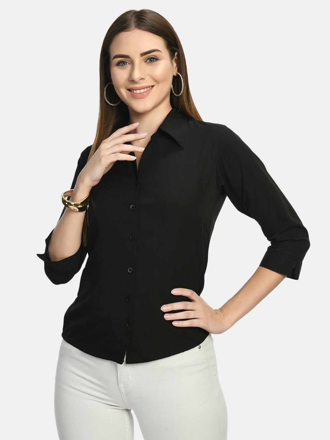 Wahe-NOOR Women's Black Formal Shirt - Distacart