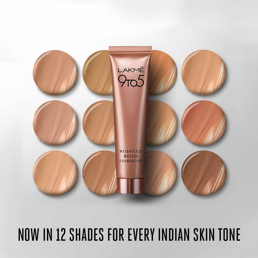 Lakme 9To5 Weightless Mousse Foundation - Toffee - Distacart