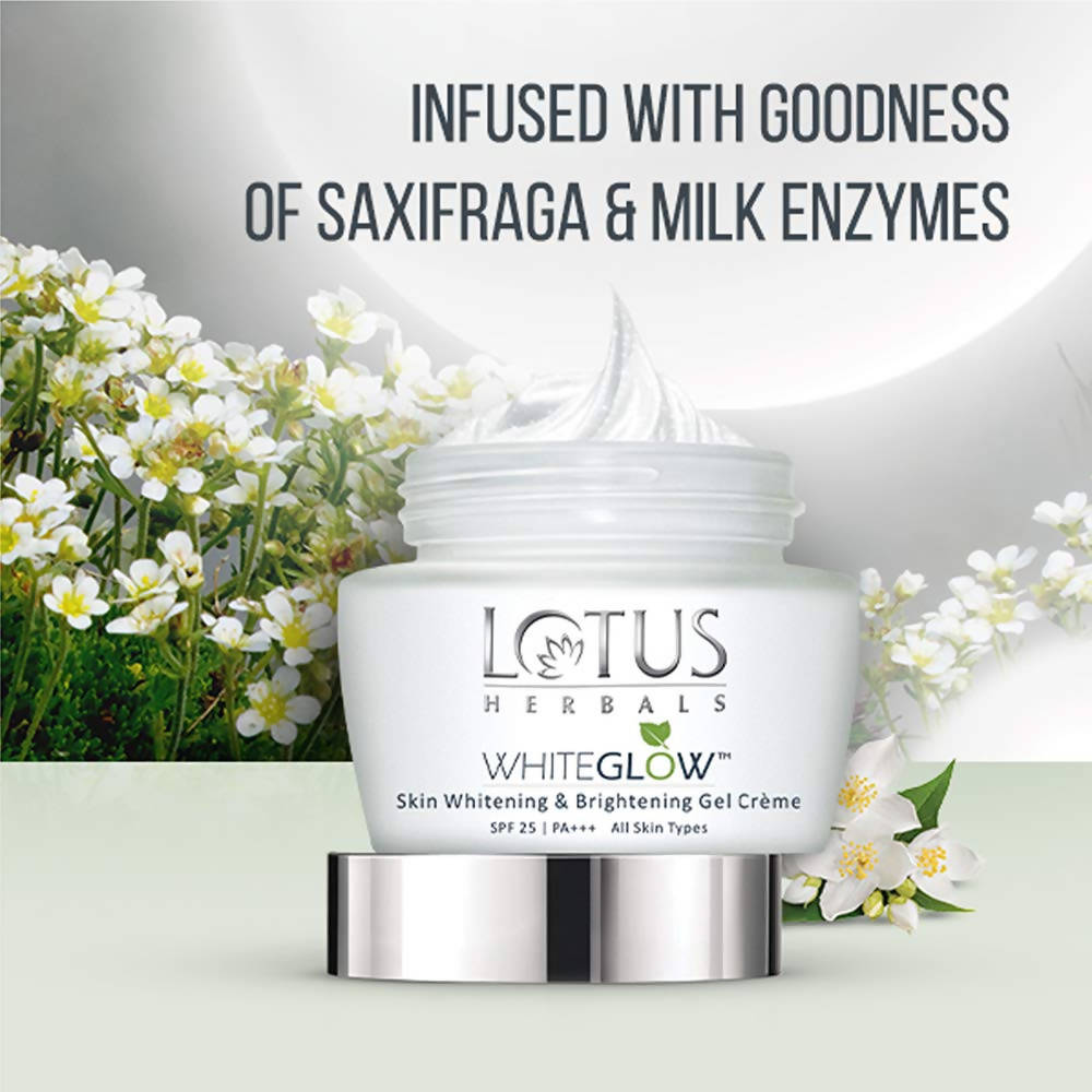 Lotus Herbals Whiteglow Skin Whitening And Brightening Gel Cream (SPF-25,40g) - Distacart