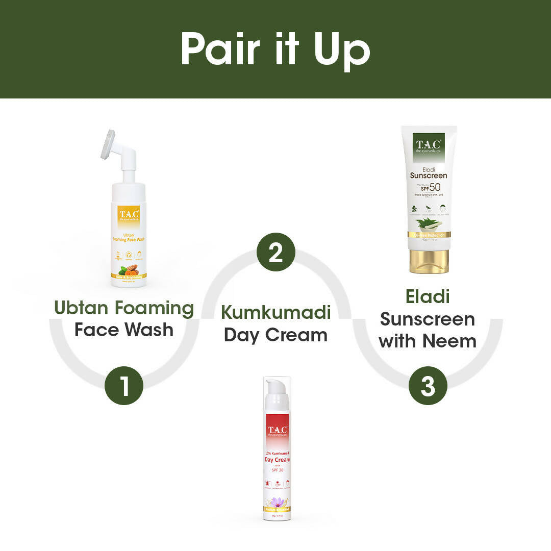 TAC - The Ayurveda Co. Eladi Sunscreen, Matifying SPF 50 & PA+++, for Women & Men - Distacart