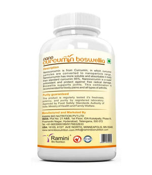 Ramini Bio Nutrition Nano Curcumin with Boswellia Veg Capsules - Distacart