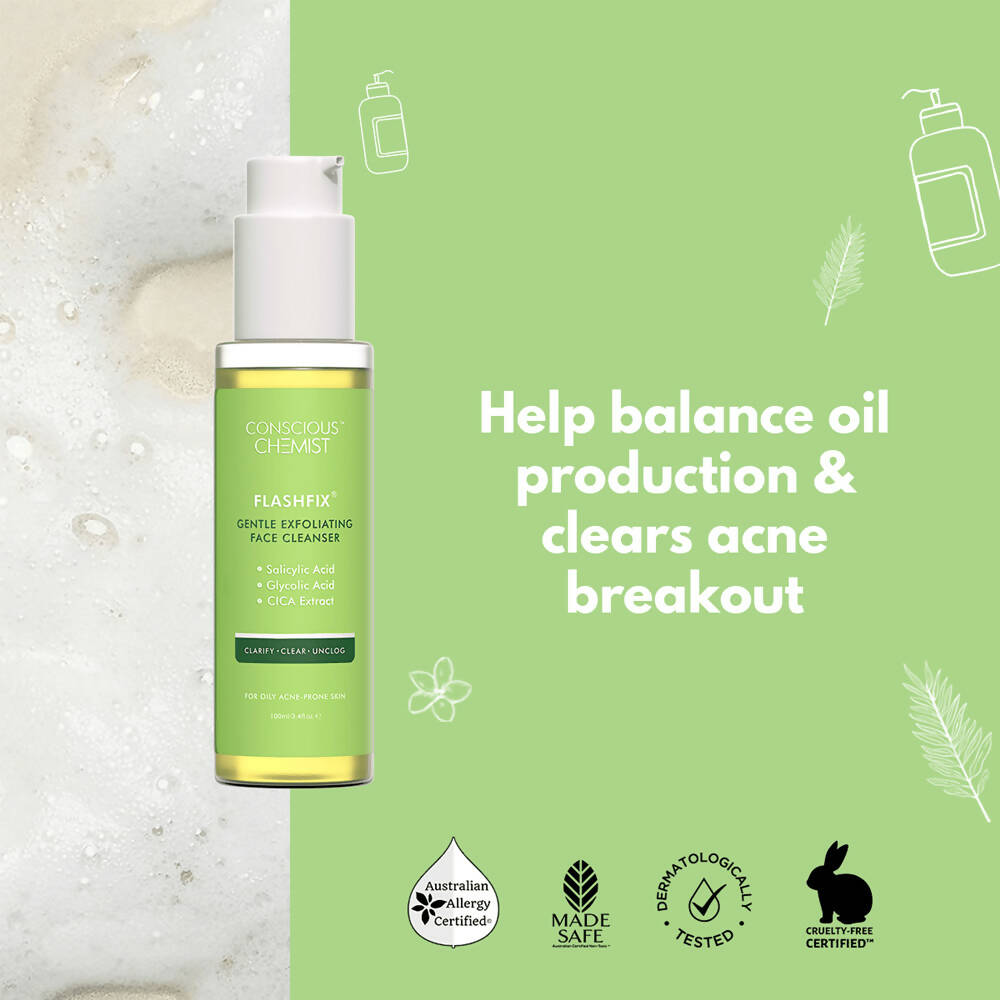 Conscious Chemist Flashfix Gentle Exfoliating Face Cleanser - Distacart