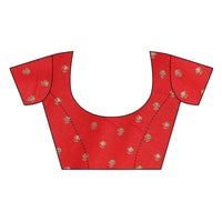 Thumbnail for Vamika Printed Jute Silk Red blouse