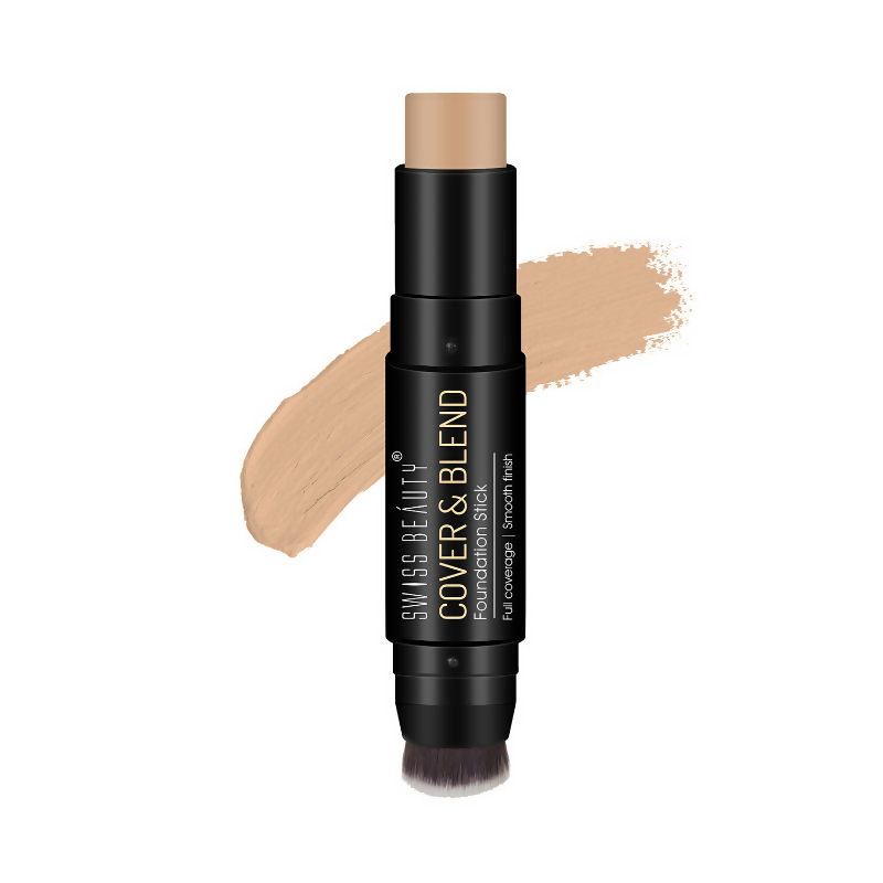 Swiss Beauty Cover & Blend Stick Foundation - 03 Shell Beige - Distacart