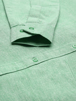 Thumbnail for RIAG Green Men's Full Sleeves Solid Shirt - Distacart