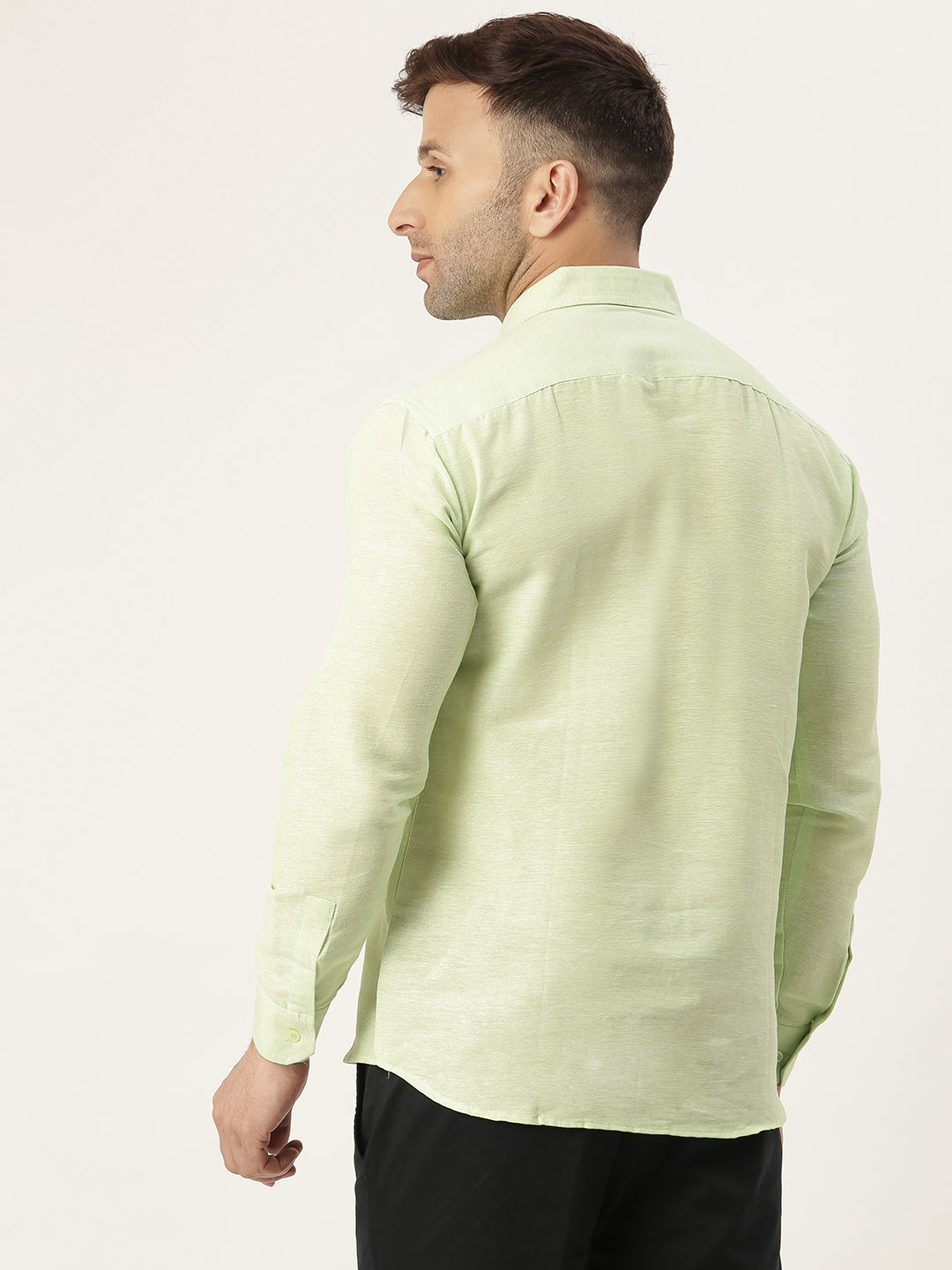 RIAG Green Men's Full Sleeves Solid Shirt - Distacart