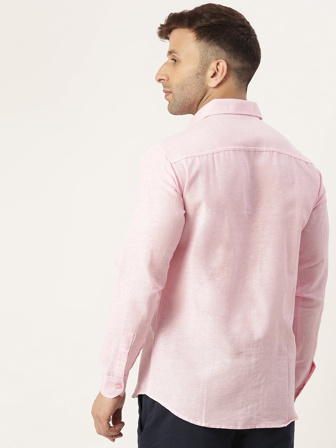RIAG Pink Men's Full Sleeves Solid Shirt - Distacart