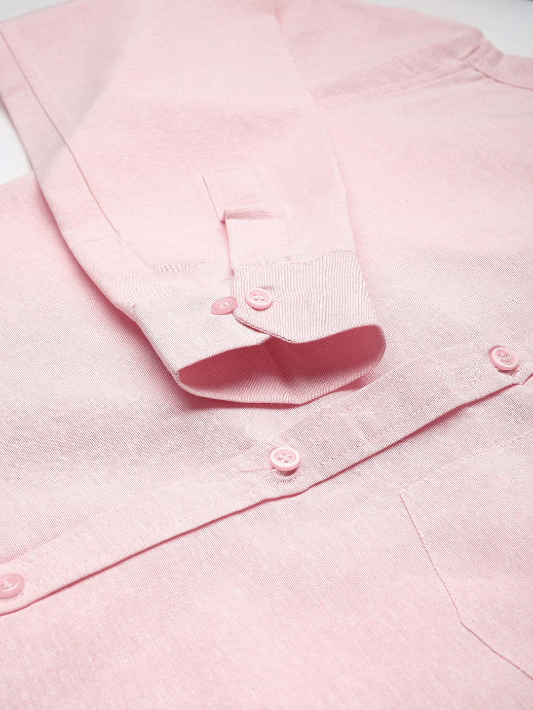 RIAG Pink Men's Full Sleeves Solid Shirt - Distacart