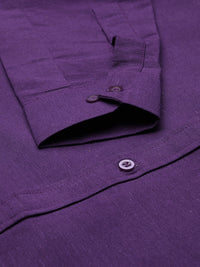 Thumbnail for RIAG Purple Men's Full Sleeves Solid Shirt - Distacart