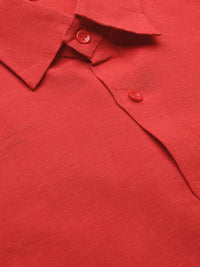 Thumbnail for RIAG Red Men's Full Sleeves Solid Shirt - Distacart