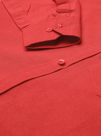 Thumbnail for RIAG Red Men's Full Sleeves Solid Shirt - Distacart