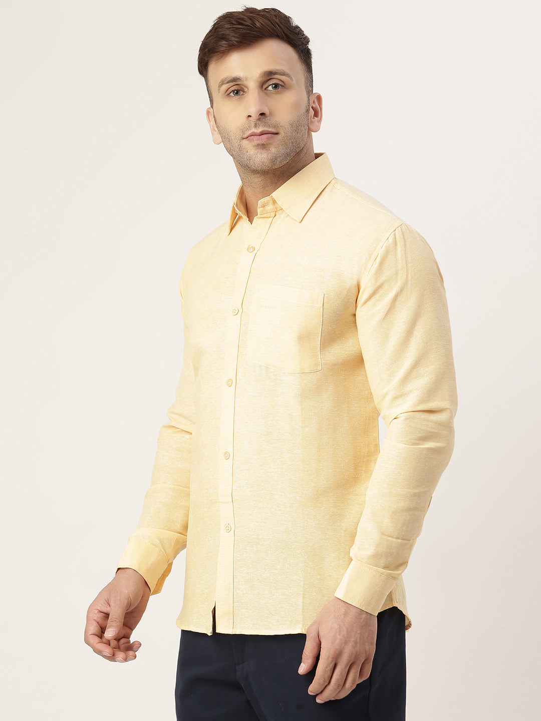 RIAG Beige Men's Full Sleeves Solid Shirt - Distacart