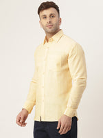 Thumbnail for RIAG Beige Men's Full Sleeves Solid Shirt - Distacart