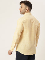 Thumbnail for RIAG Beige Men's Full Sleeves Solid Shirt - Distacart