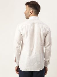 Thumbnail for RIAG White Men's Full Sleeves Solid Shirt - Distacart