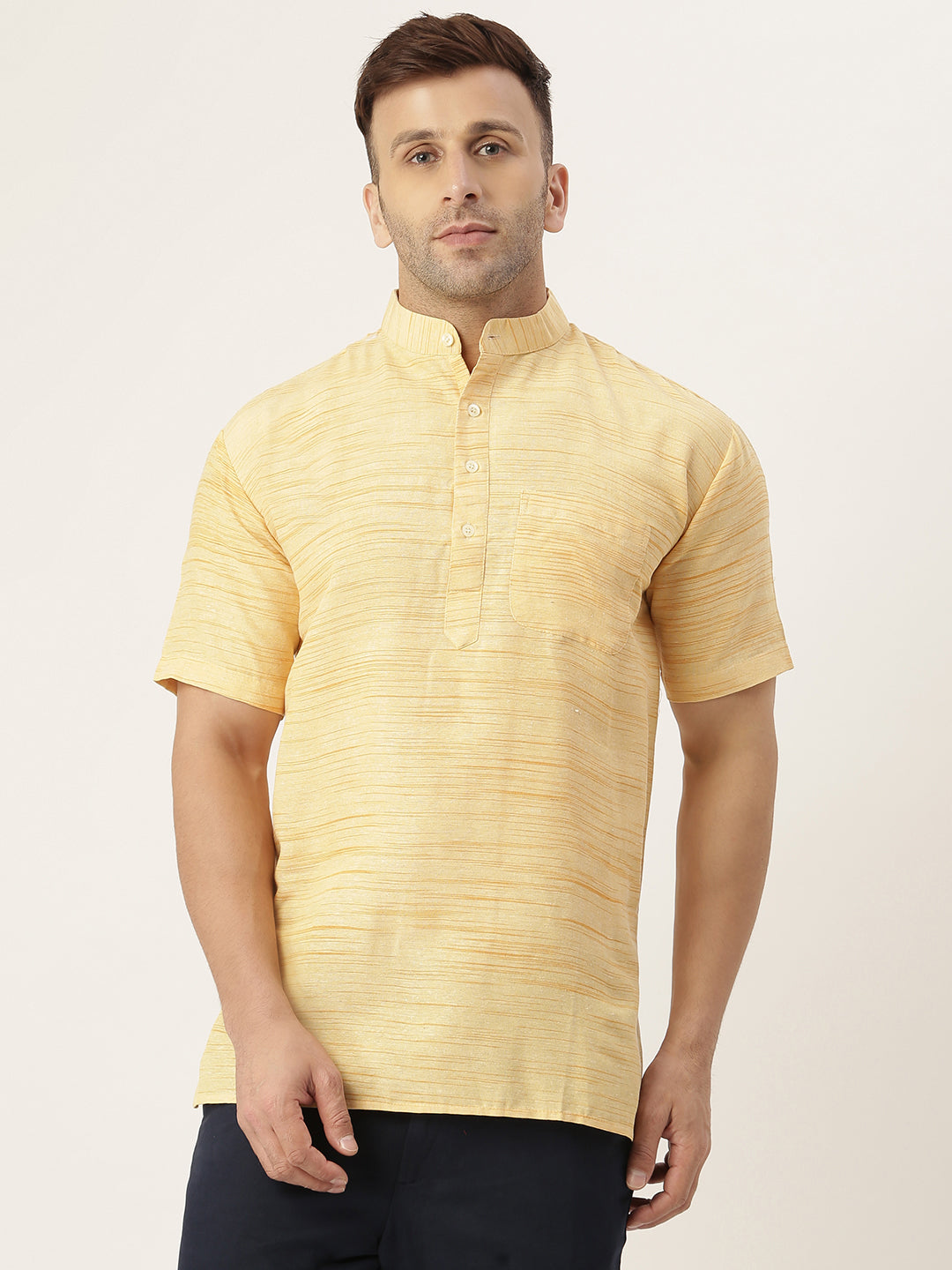 RIAG Men's Beige Cotton Long Ethnic Kurta - Distacart