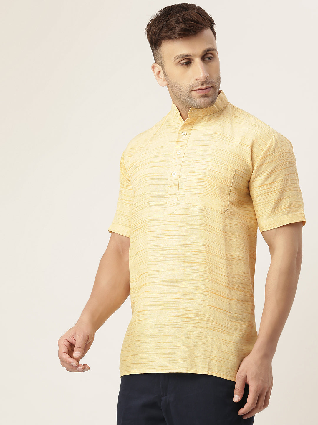 RIAG Men's Beige Cotton Long Ethnic Kurta - Distacart